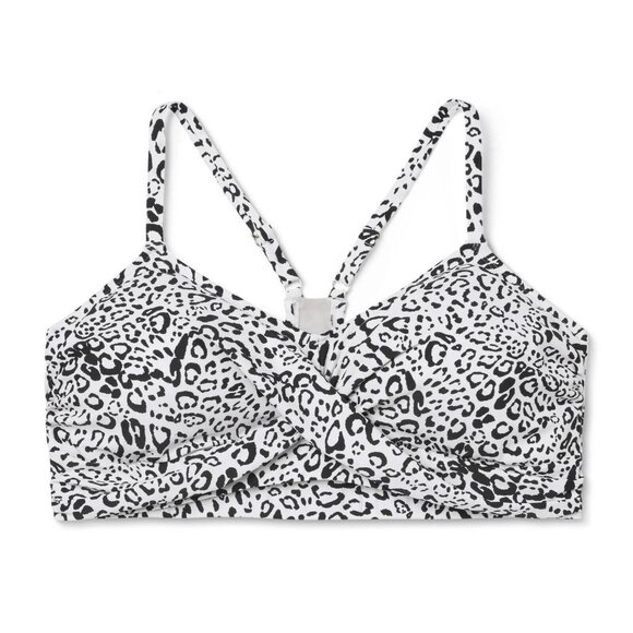 Kona Sol Size Small 4-6 Animal Print Twist Front Racerback Bikini Swim Top - Picture 2 of 7